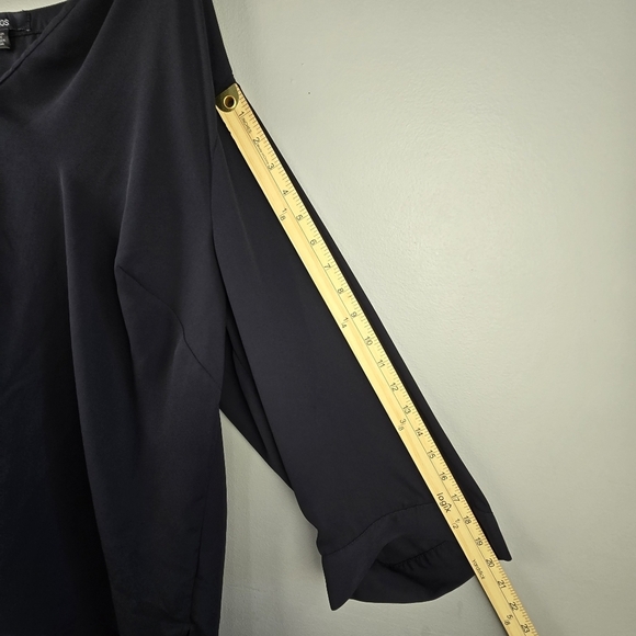 ELLOS Staple Dressy Sheer Blouse Black Womens Size 1X Business Casual Office - Picture 10 of 14